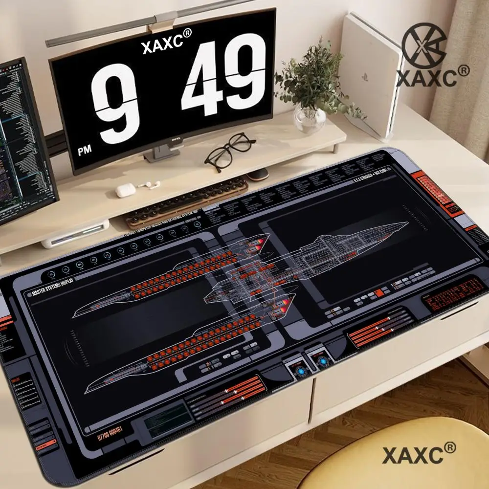 

Large Game Mouse Pad Star Trek Office Accessories Keyboard Non-slip Extended Starship Blueprint Gamer Computer Cabinet Desk Pads
