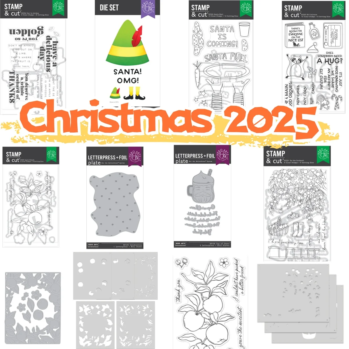 

Christmas 2025 Apple Orchard Elf Costume Cup Santa Fuel Metal Cutting Dies Clear Stamps Stencil Hot Foil For DIY Decorating Card