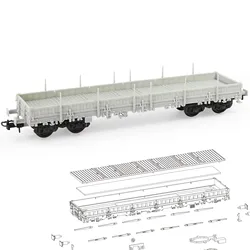 Evemodel HO Maßstab 1:87 Blank Unmontiert 40' Low-Side Flat Car Model Wagon C8764JJ
