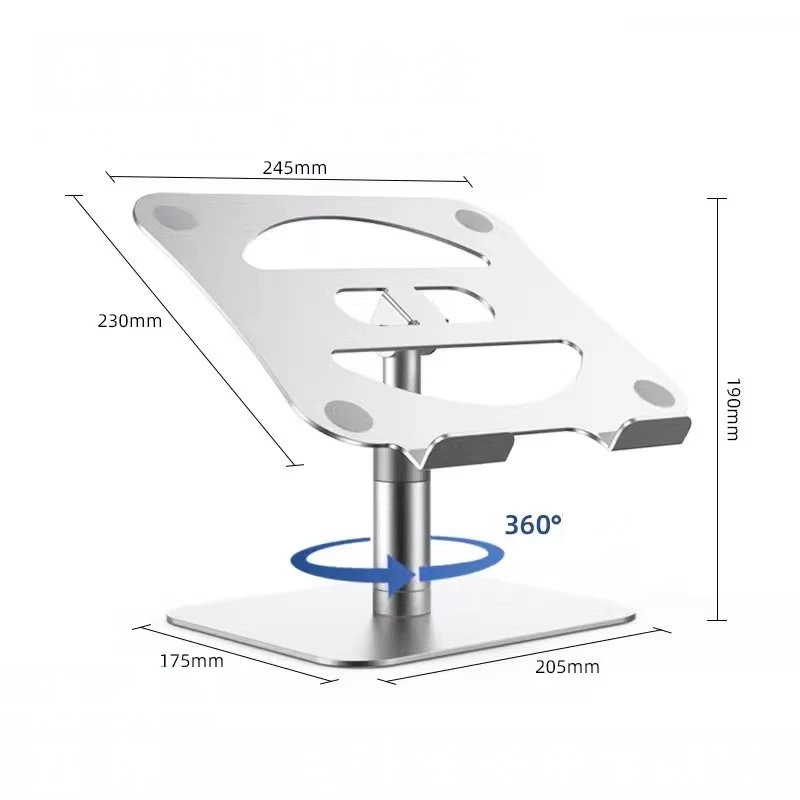 Book holder Adjustable Aluminum Alloy Lifting and Rotating Laptop Stand Suitable for IPad and Desktop Computers