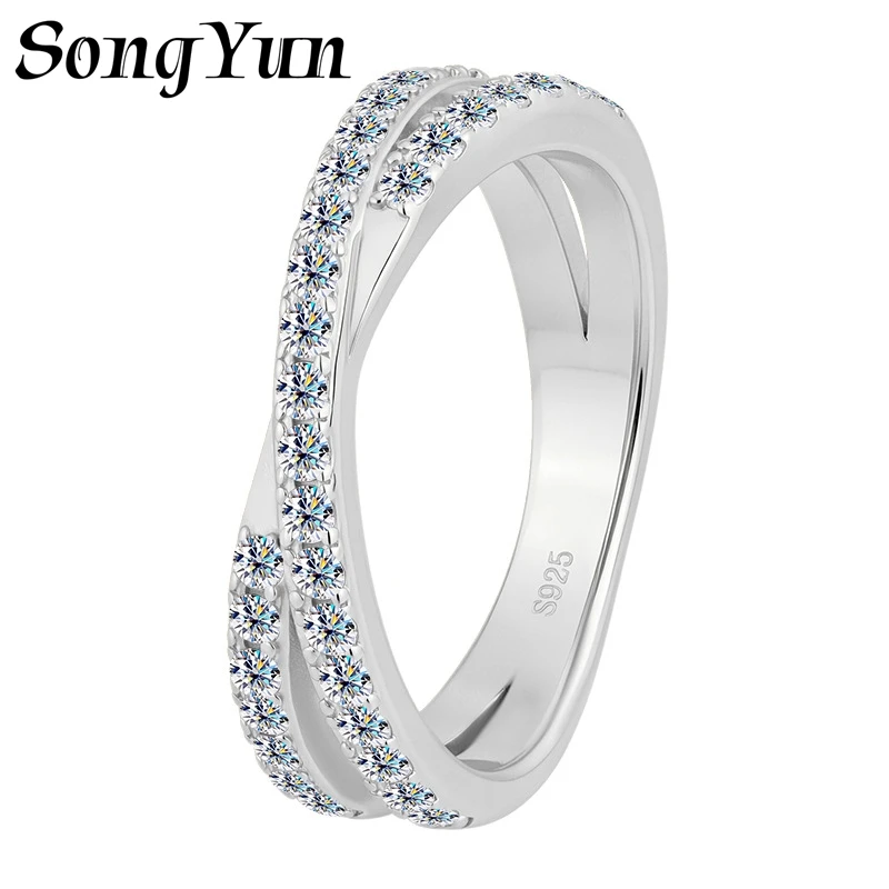 

SONGYUN Brand Jewelry 925 Sterling Silver Ring VVS Moissanite Present Ring for Her 18K Gold Plated MST Patent Fine Jewellery