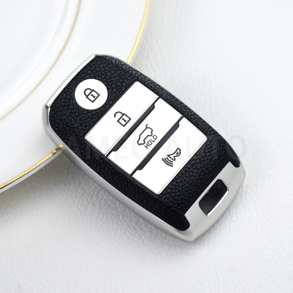 4Buttons TPU Leather Car Remote Key Case Cover for Kia Sportage Cerato Optima K2 K3 K4 K5 Rio Picanto K2 Soul Sorento Ski Sedona
