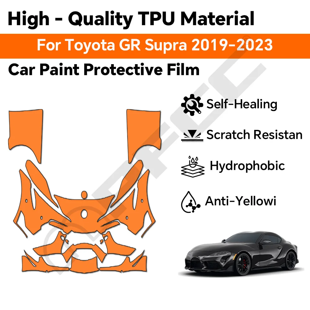 

9mil TPU For Toyota GR Supra 2019-2023 Car Paint Protection Film PPF Pre-cut Transparent Body Sticker Kit Anti-scratch
