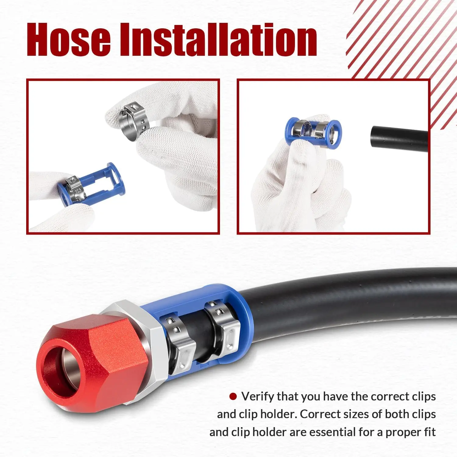 ANX A/C Line Splice Kit für 3/8" Line mit Nr. 6 Schläuche 24 Zoll Klimaanlage Reparatur Spleißverbinder Kit 800-671 – Detail 5