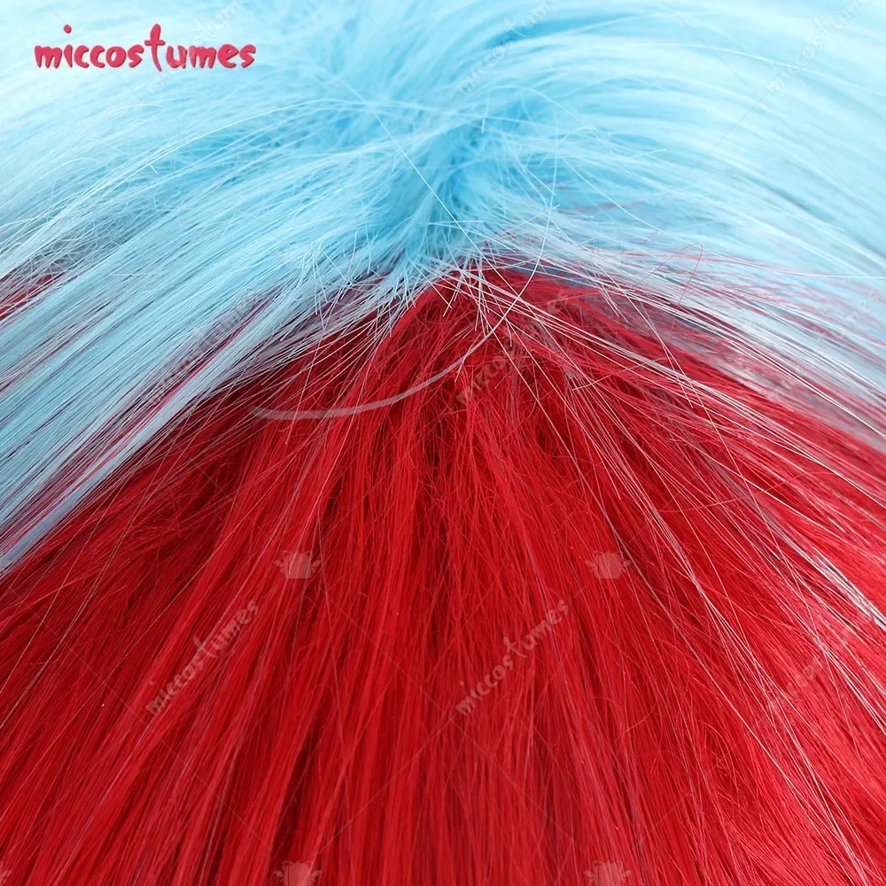 CosplayPenny コスプレウィッグ ブルー レッド ショートウィッグ ハロウィン用