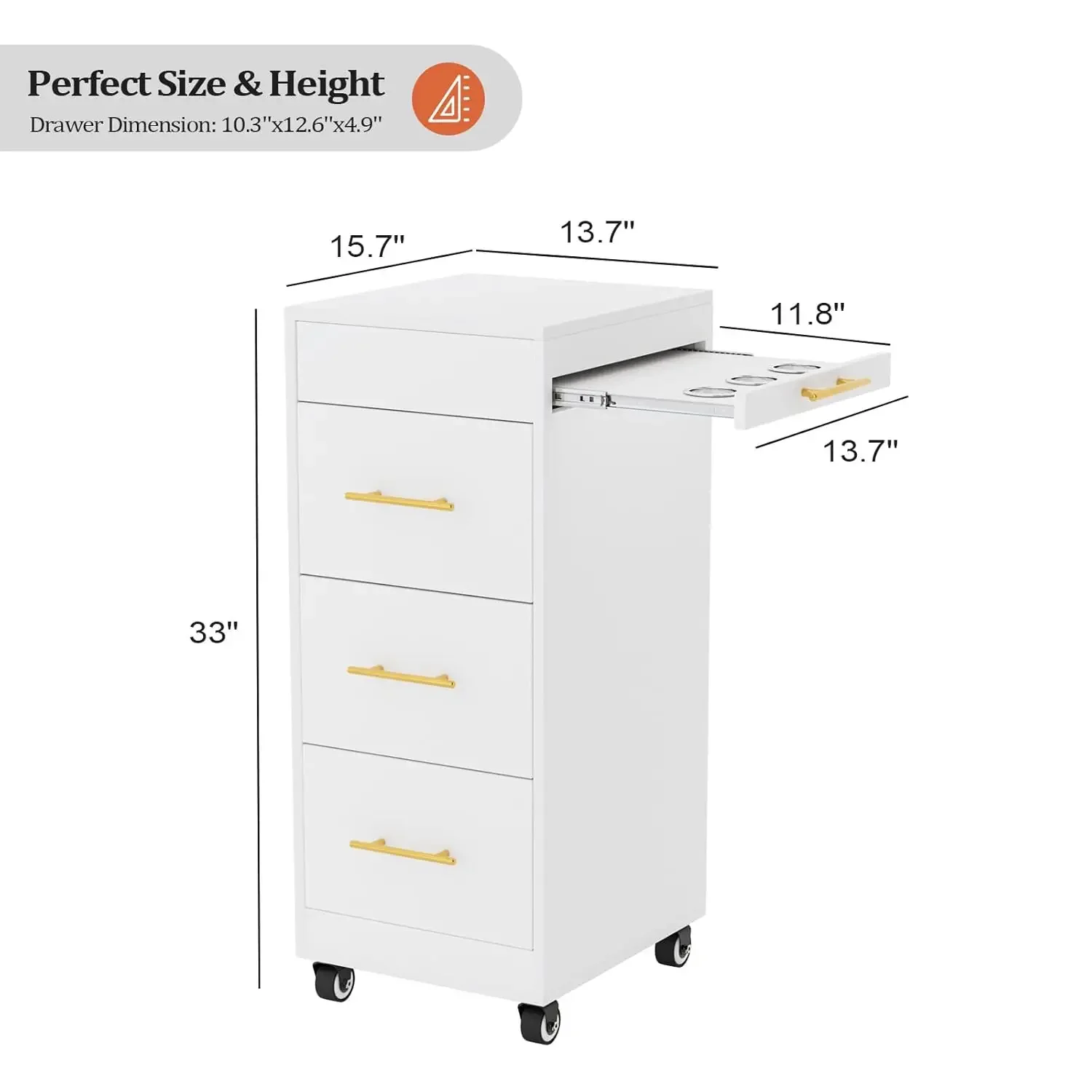 عربة عربة صالون مع عجلات، خزانة خشبية لتخزين الشعر، عربة تصفيف الشعر المتنقلة