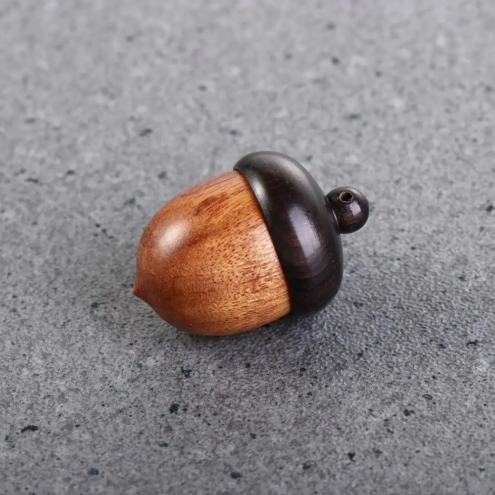 Portable Acorn Shape Outdoor Pill Tablet Container Travel Pill Case Wooden Pill Box Granule Storage Box Capsules Organizer