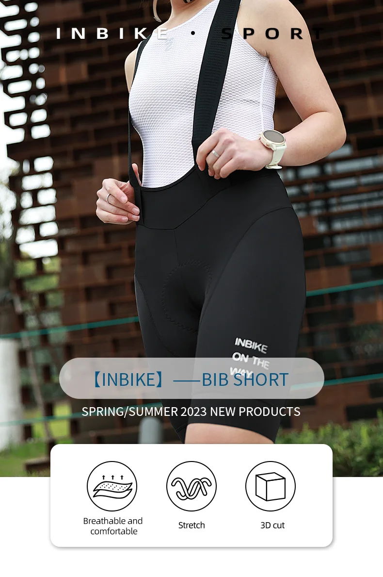 INBIKE Sommer MTB Radfahren Shorts frauen Trägerhose mit Tasche Atmungsaktive Radfahren Hosen Straße Mountainbike Kleidung – Detail 1