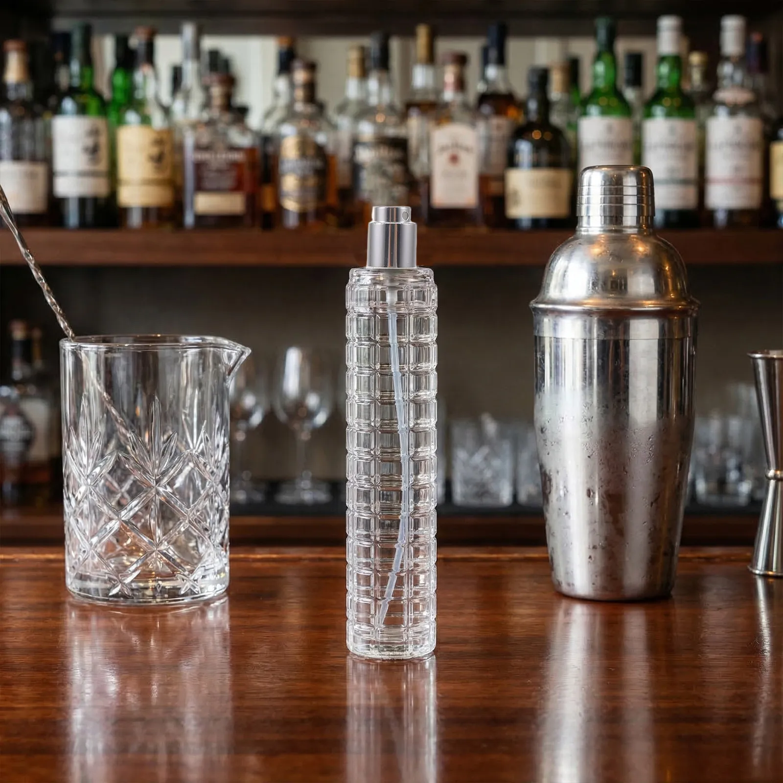 Botella de Spray para Cócteles, 50 ml, Atomizador de Vidrio, Pulverización Fina, Recargable, Accesorios de Bar, para Vermouth, Whisky, Perfume