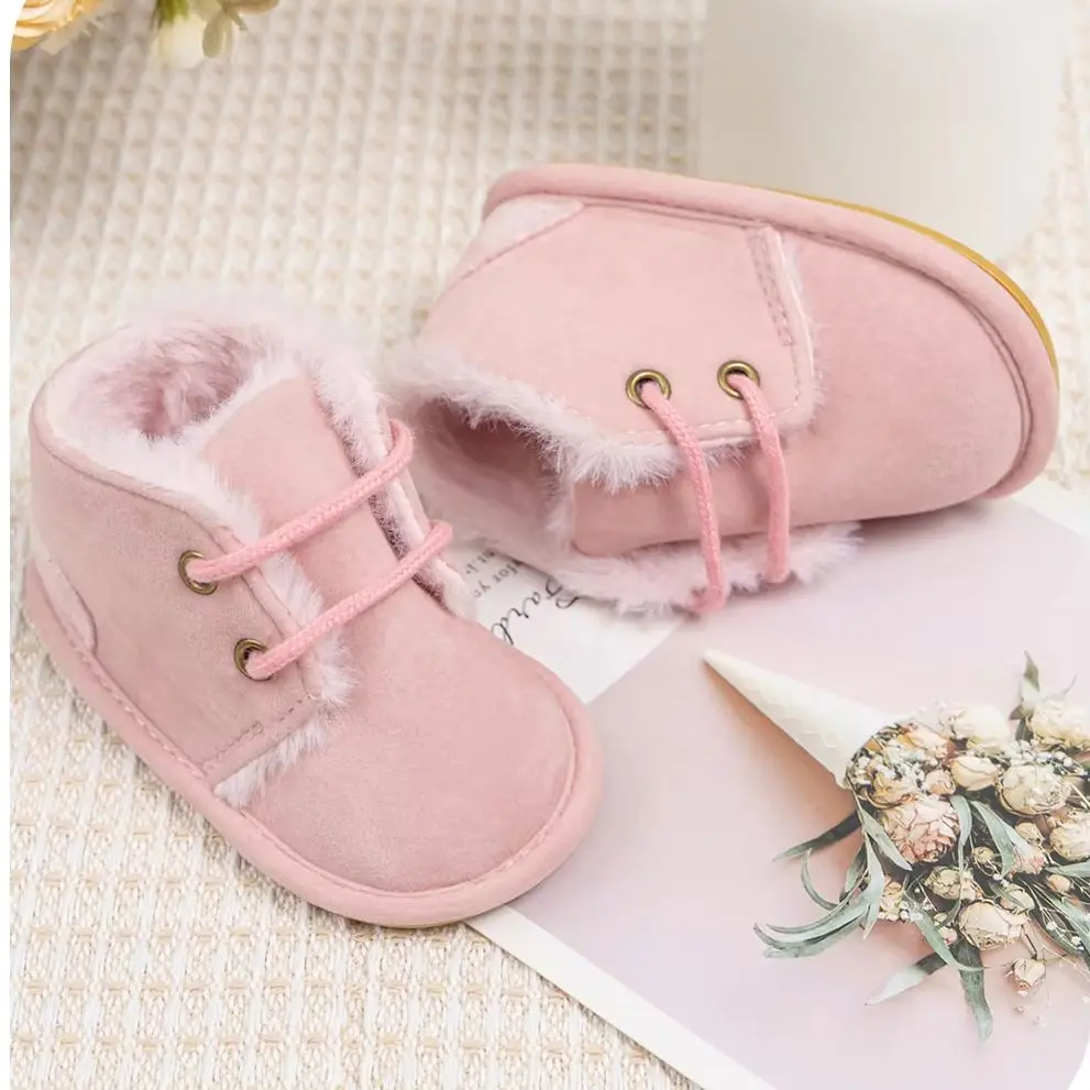 حذاء ثلج كاحل للأطفال ، برباط متعدد الألوان ، نعل مطاطي مانع للانزلاق ، حذاء سرير دافئ للأطفال ، صبي وفتاة ، قطيفة ، شتوي #2