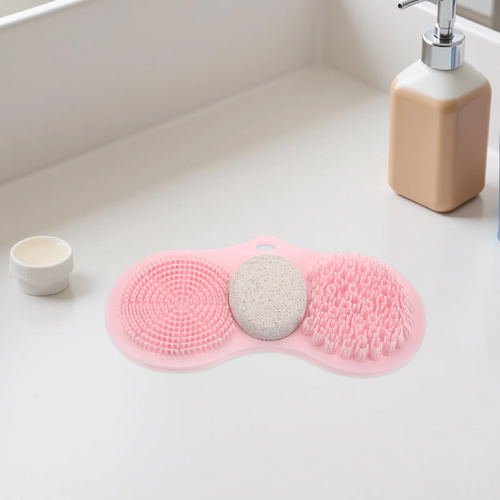 Douche Voet Scrubber Mat Antislip Zuignappen Puimsteen Voor Eelt Dode Huid Verwijderen Badkamer Bad Voeten Schoonmaken Tool