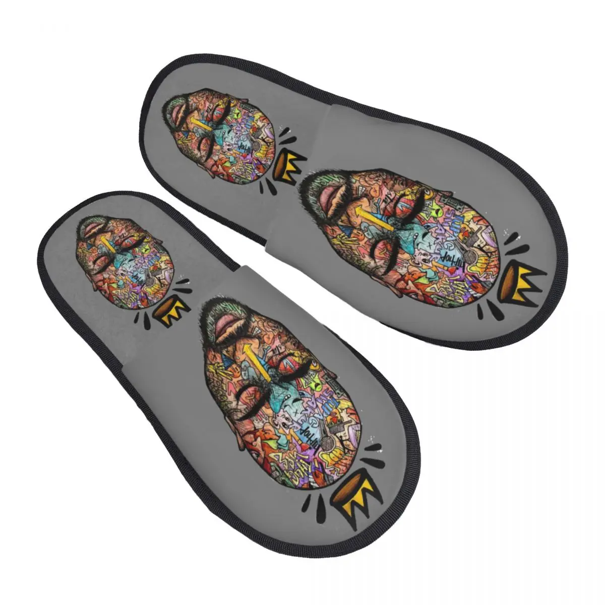 

Custom Print Women Rapper 2P-pac Hip Hop House Slippers Cozy Warm Memory Foam Fluffy Slipper Indoor Outdoor Shoes