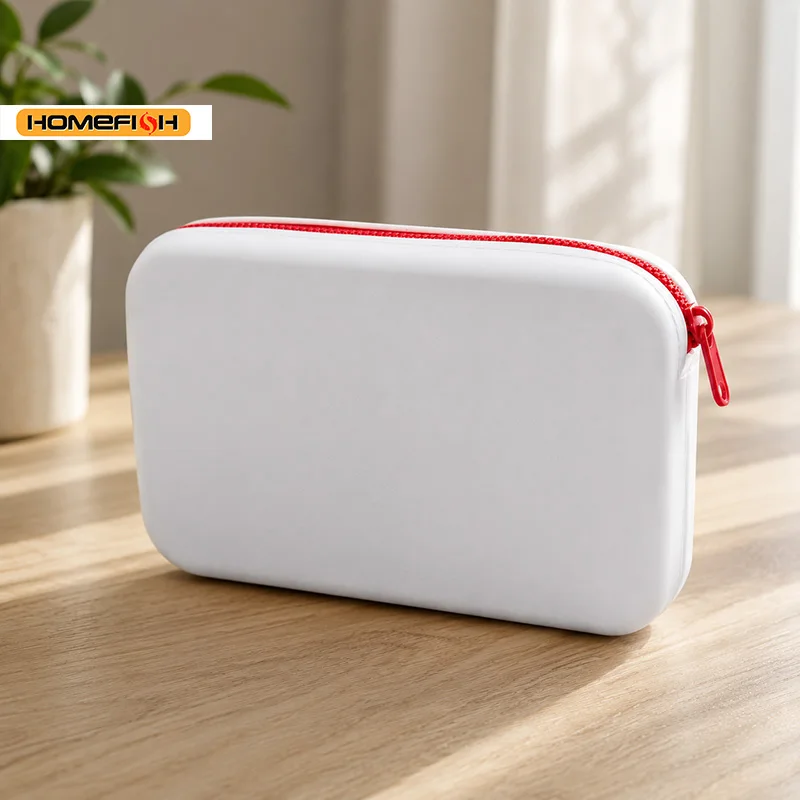 HOMEFISH Quadratische Kosmetiktasche mit großer Kapazität, multifunktionaler Aufbewahrungsorganizer für digitale Accessoires für Zuhause und Reisen – Detail 7