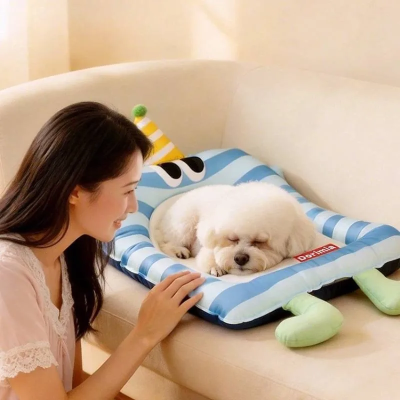 Frenchie Cotton Dog Kennel Bolsterbolster Unique Designer Cooling Dog Supplies Mattress Indoors Camas Para Perros Dog Furniture