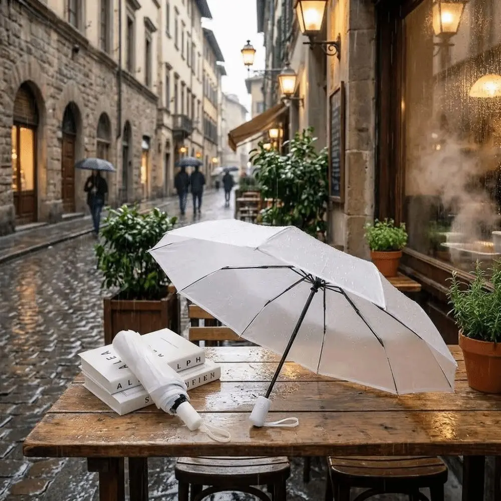 Waterproof Frosted Transparent Umbrella Eco-friendly Wind Resistant Automatic Umbrella Clear View Portable Sunny Umbrella