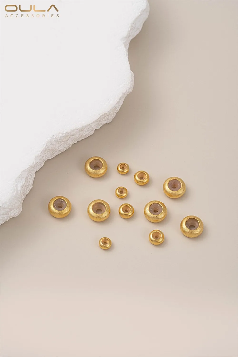 Vietnamese Sand Gold Silicone Positioning Beads, Flat Abacus Adjustment Beads, Diy Handcrafted Bracelet Spacer Bead Accessories