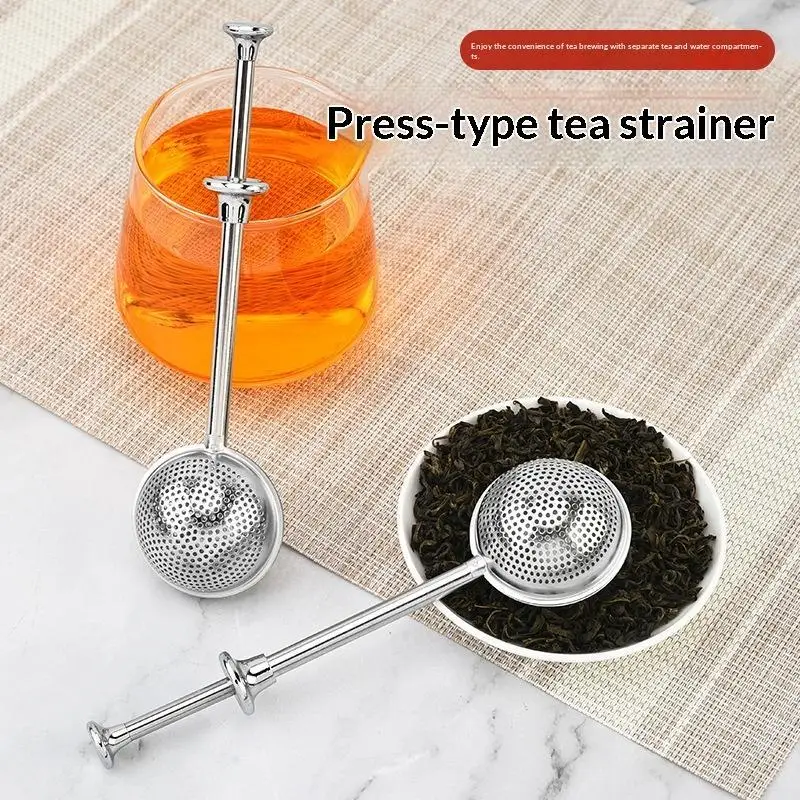 Stainless Steel Long Handle Tea Infuser Fine Mesh Rust Resistant For Home Office Loose Leaf Tea Brewing