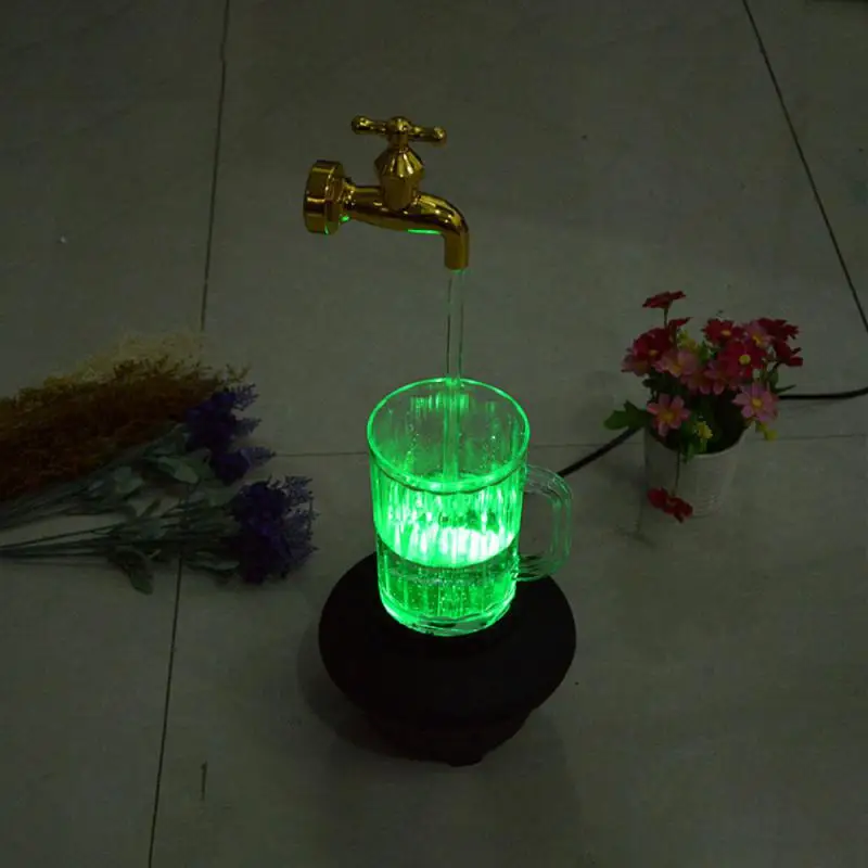 تغيير لون صنبور غير مرئية تتدفق صنبور سقي نافورة المنزل مكتب العائمة الحنفية نافورة ساحة فن الديكور #3