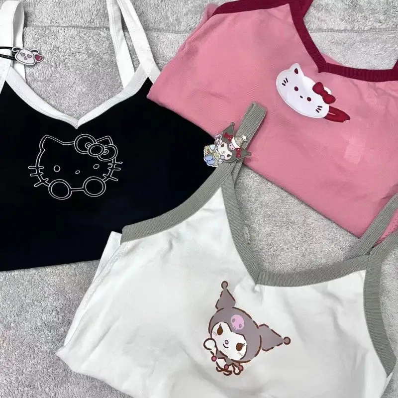 

Cute Cartoon Casual Fashion Indoor and Outdoor Sports Hello Kitty Vest with Padded Vest for Girls, Versatile and Sexy for Women