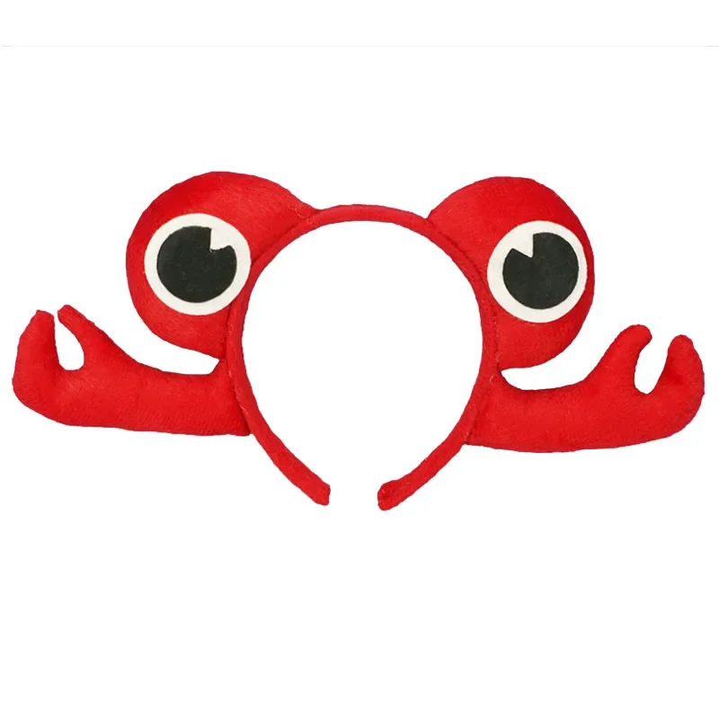 Adult Kids Party Red Crab Headband Birthday Gift Animal s Hair Bands Plush Halloween Costume Cosplay