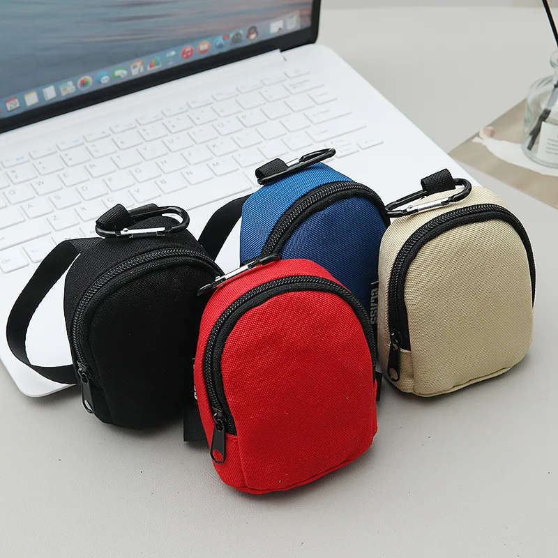 Mini Backpack Keychain Wristlet Pouch Small Change Coin Purse Cute Zipper Wallet For Women/Men Earphone Data Cable Cosmetics view 4