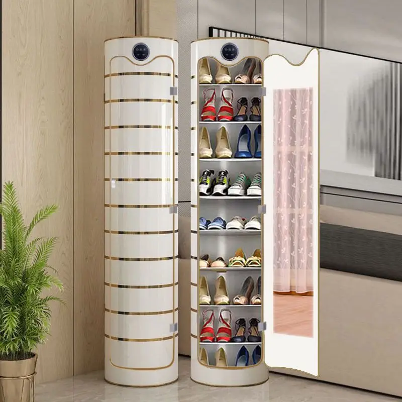 360-Degree rotating cylindrical deodorizing shoe rack large-capacity storage cabinet intelligent sterilization and disinfection