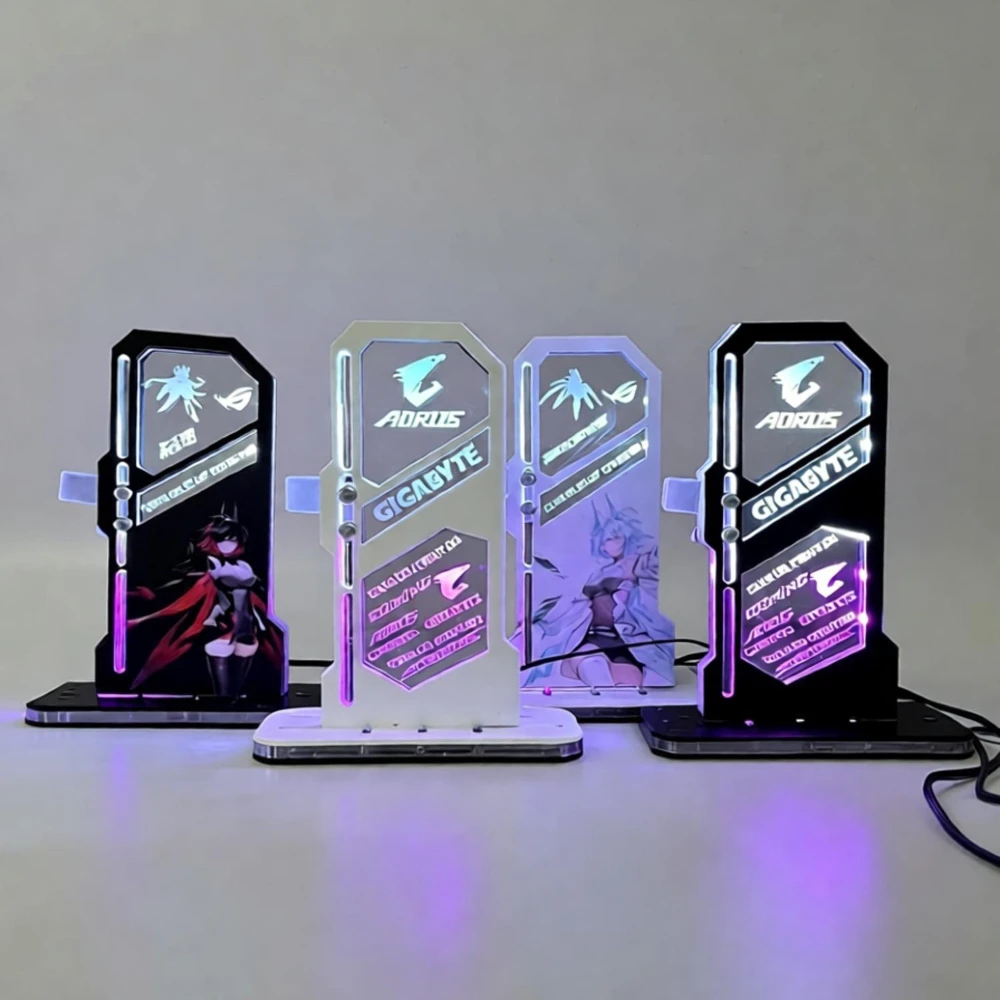 Newest 5090 ARGB GPU Holder DIY Computer Gamer Cabinet 5080 Vertical VGA Bracket Support 5V 3pin AURA Sync 4090