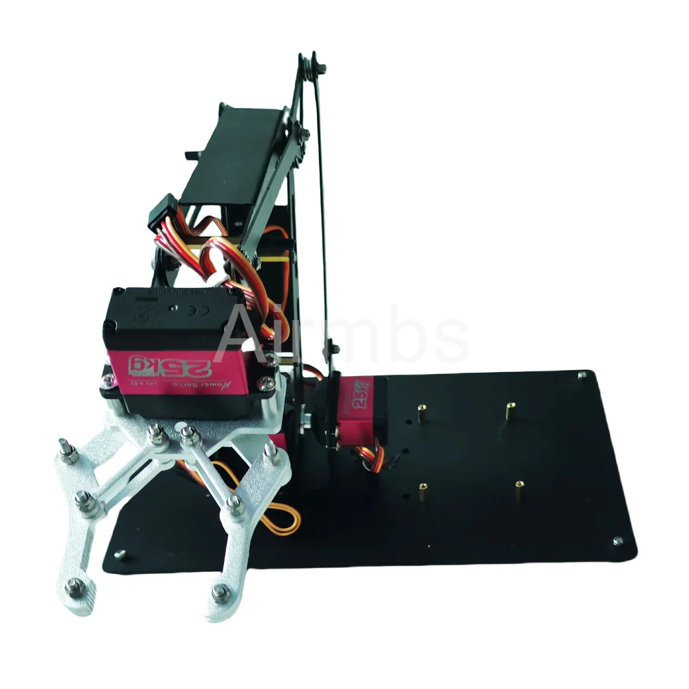 Robot Arm Manipulator Big Load 4 DOF untuk Palletizing dengan Cakar Mekanik, Motor Servo Digital 25KG, dan Basis Berputar 360 untuk Arduino