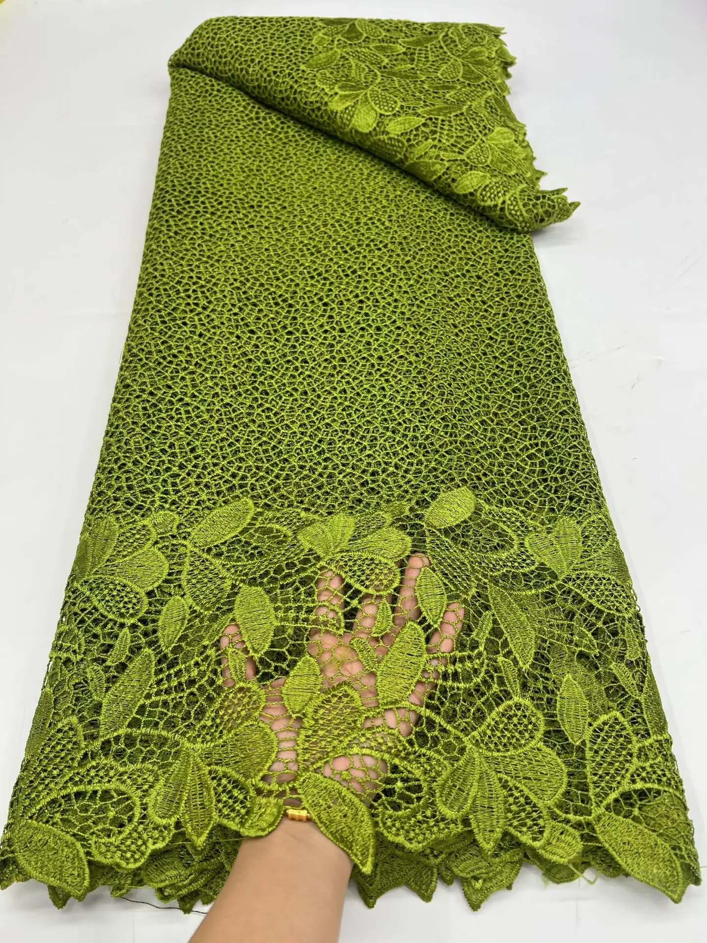 Luxury African Guipure Cord Lace Fabric 2026 High Quality Nigerian Water Soluble Lace Fabrics 5 Yards For Wedding Dresses Party
