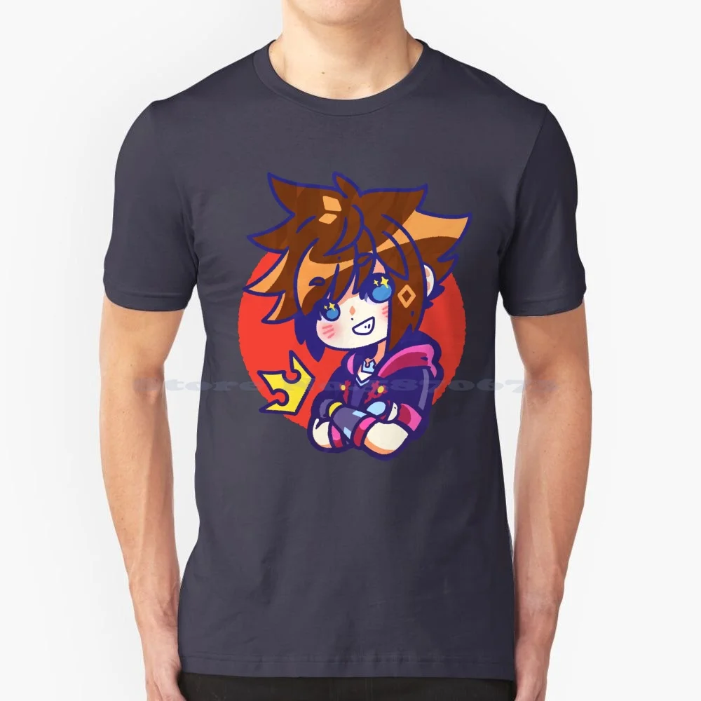 Kh3 Sora T Shirt 100% Cotton Tee Sora Kh3 Kingdom Hearts 3 Videogame Anime Art Fanart Chibi Kawaii