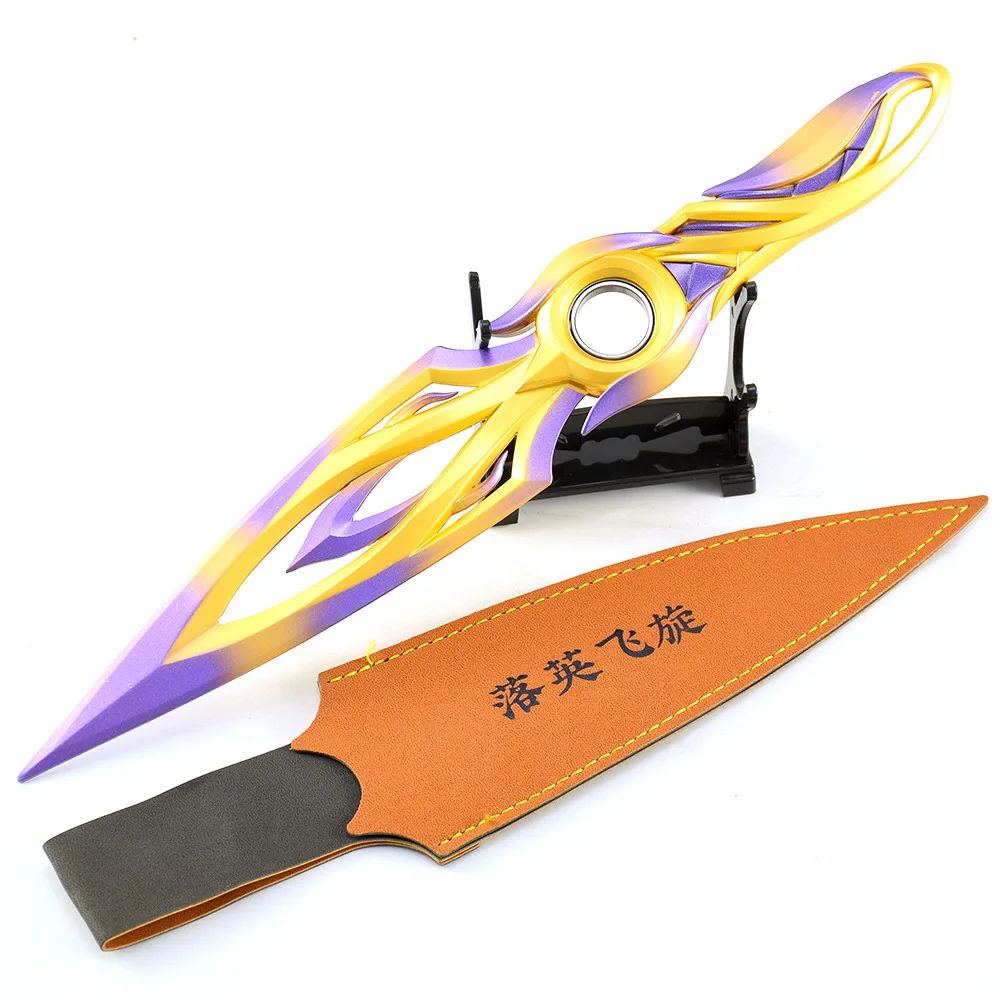Agents Valorant violet Mystbloom Kunai Ninja, modèle d'arme de mêlée, jeu en métal, épées de samouraï, accessoires, jouets d'ornements, cadeaux, 22CM