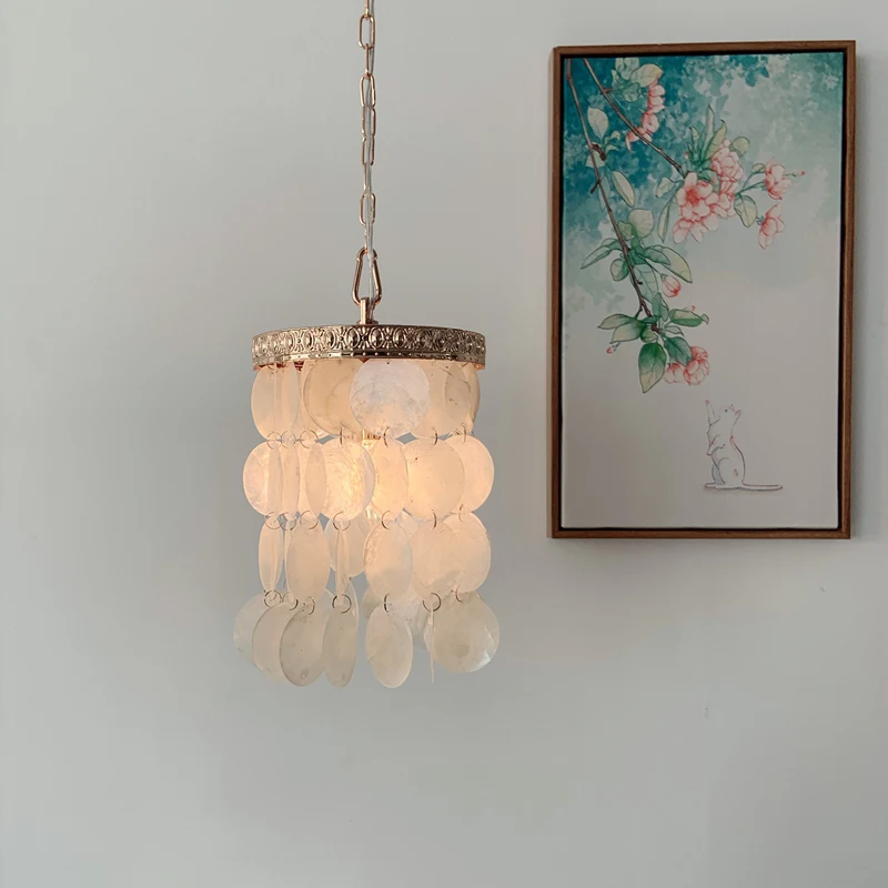 

BOSSEN Modern Blue/White Shell Chandelier, MAX D55cm, for Hotel, Lobby, Living Room Scandinavian Chandelier.