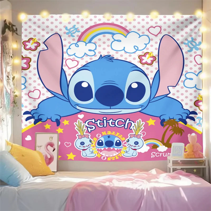 Stitch Tapestry Star Baby Cute Cartoon Background Cloth Dormitory Bedside Decoration Wallpaper Ins Photo Background