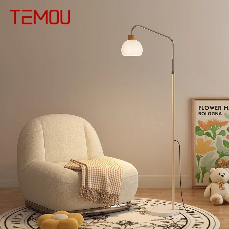 TEMOU Contemporary Floor Lamp Luxury Living Room Bedroom Study Villa Hotel LED Retro Creativity Decorative Standing Light