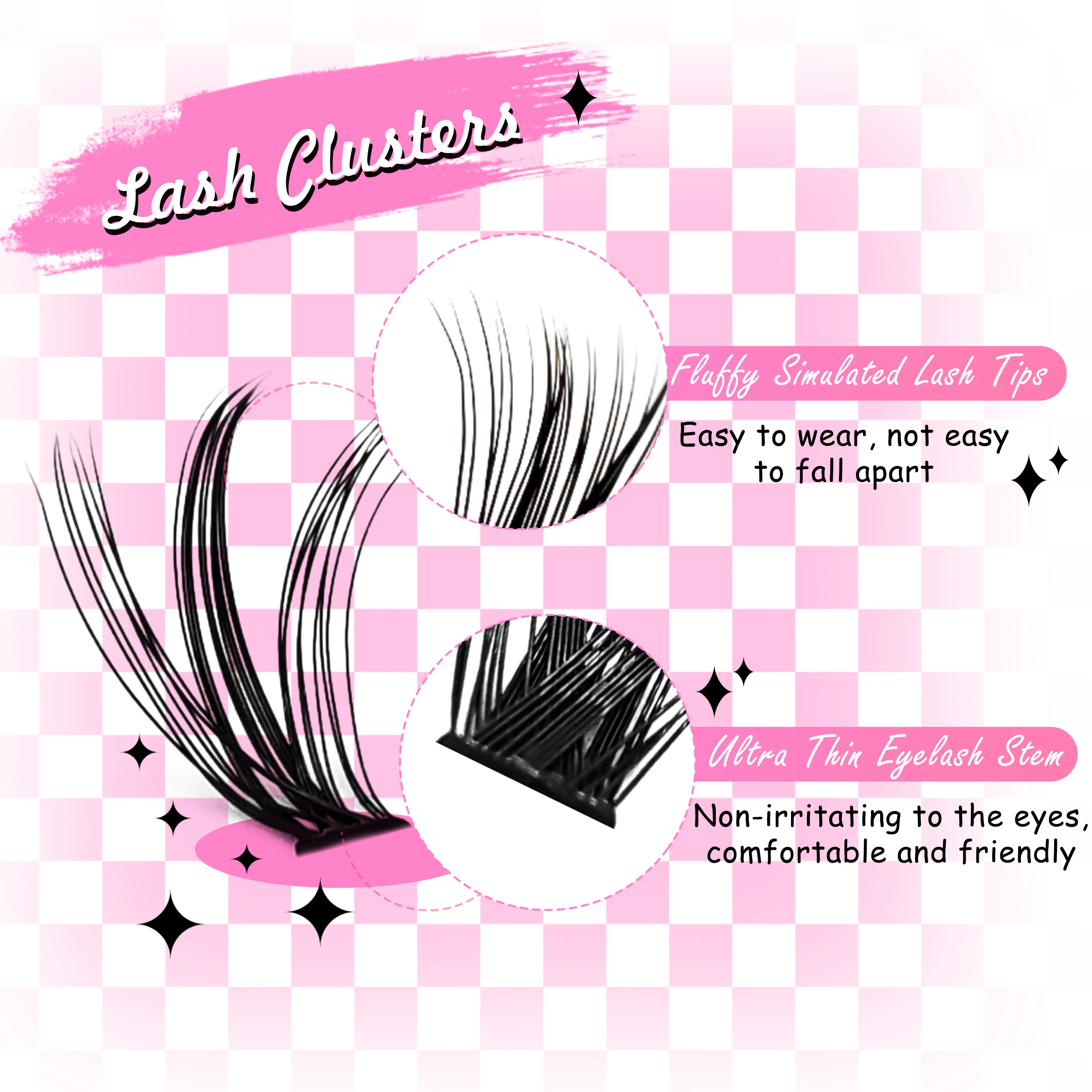 Lash Clusters Soft Natural Eyelash 20D30D40D50D Extension Set 8-16mm Contact Lens Friendly Easy to Apply Reusable Strip Lashes