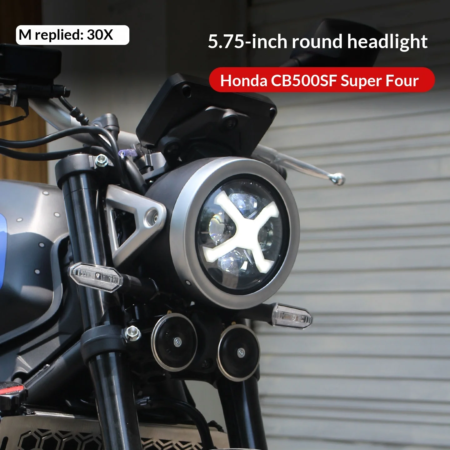 【Premium】For Honda CB500SF Super Four: 5.75-inch headlight assembly with retro-style LED round lights