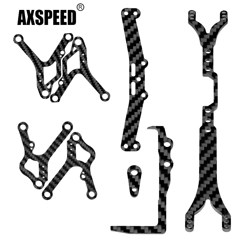 Soporte de batería de fibra de carbono AXSPEED, placa de cubierta superior, brazo oscilante inferior, columna de carcasa de carrocería de coche para coche de deriva Sakura Cero Ultra 1/10 RC