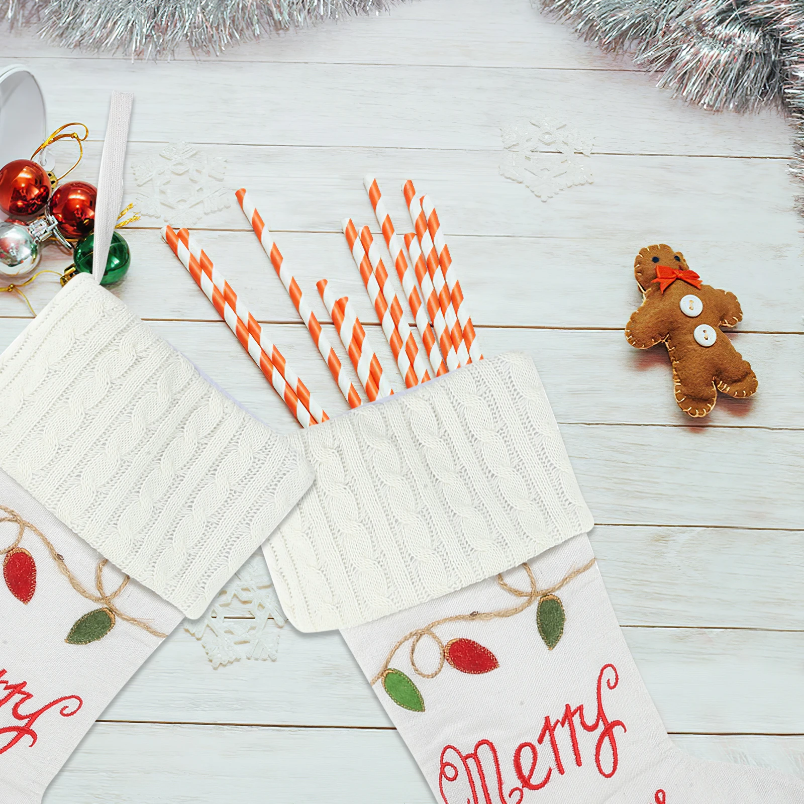 

Christmas Stocking Hanging Sock Pendant Decorative Xmas Tree Stocking Gift Bag Fireplace Decoration Festival Candy Treats Bag