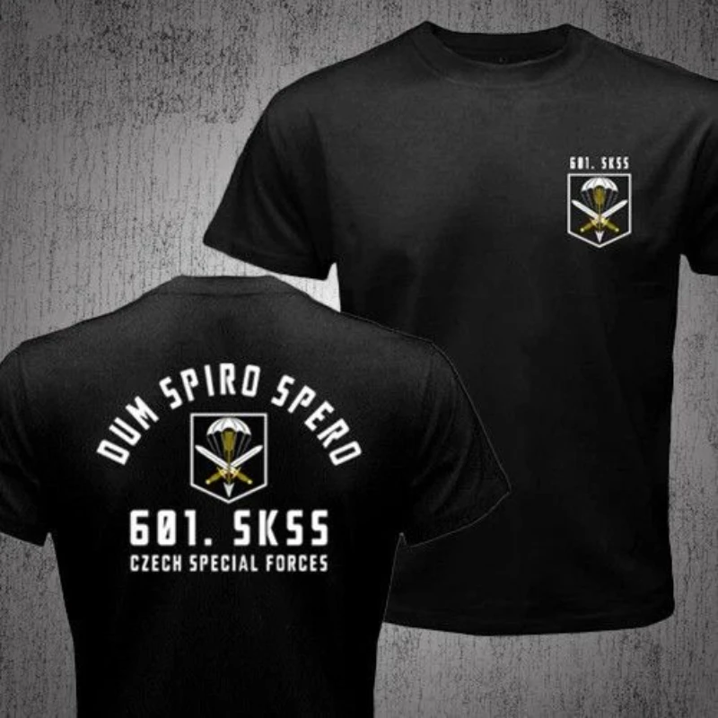 Czech Army 601 SKSS Special Forces with The Same Logo Print Military Fans Short-sleeved T-shirt Men's Personalized Casual Top