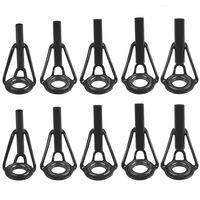 10Pcs Fishing Rod Tip Guides Repair Kit Black Ceramic eye Ring Spinning Surf Fishing rod guide ring tip for rod Fishing Tackle