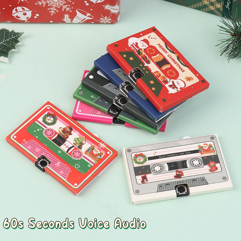 Phonograph Tape DIY Recordable 60 Seconds Voice Audio Cassette Party Invitation Card Christmas Birthday Anniversary Gift