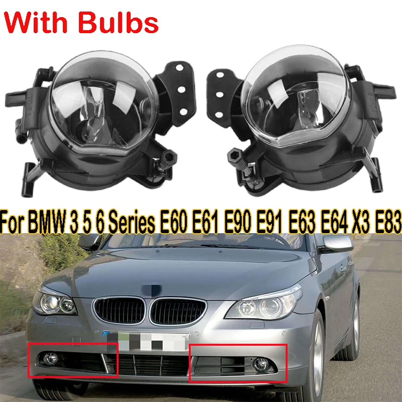 

Car Front Lower Bumper Side Fog Lights For BMW E60 E61 E90 E91 E63 E64 X3 Front Driving Daytime Running Lamp with Bulbs