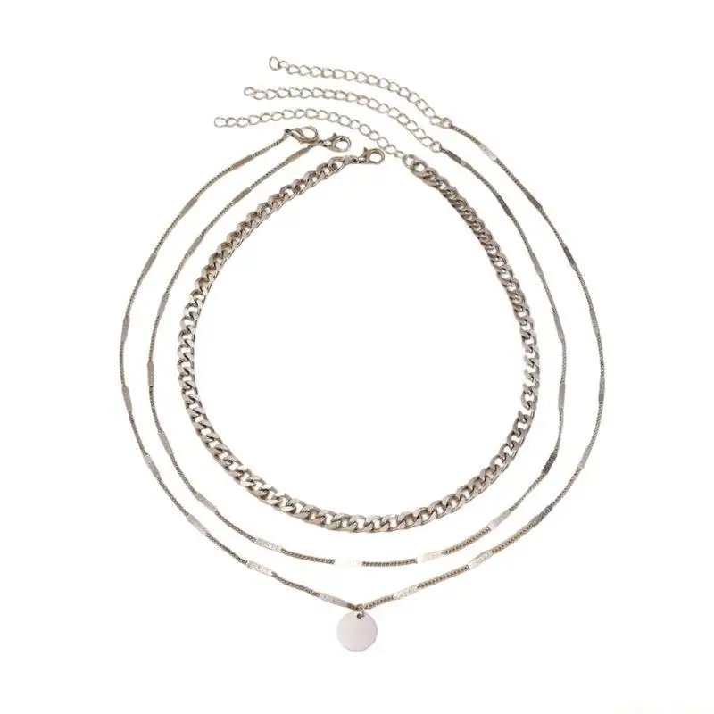31BF Youthful Fashion Necklace Featuring Multi Layer Sequins And Pearls for Parties