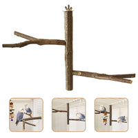 Premium Natural Wood Bird Perch Standing Branch Cage Accessory Macaws Perch Stand For Birds Parakeet Plaything Chew Toy Teeth