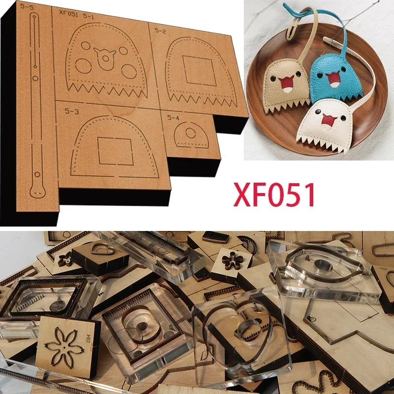 New Japan Steel Blade Wooden DieWallet Leather Craft Punch Hand Tool Cut Knife Mould Small Pendant MoldXF000