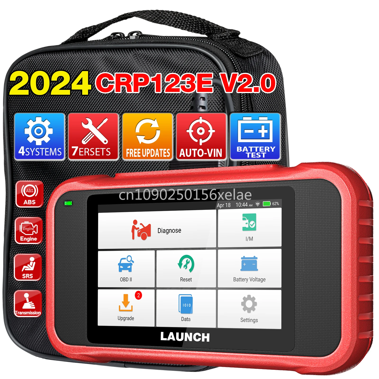 CRP123E V2.0 2025 Newest Elite Code Reader Obd2 Scanner ABS SRS Engine Transmission Car Diagnostic Tool Auto Free Update