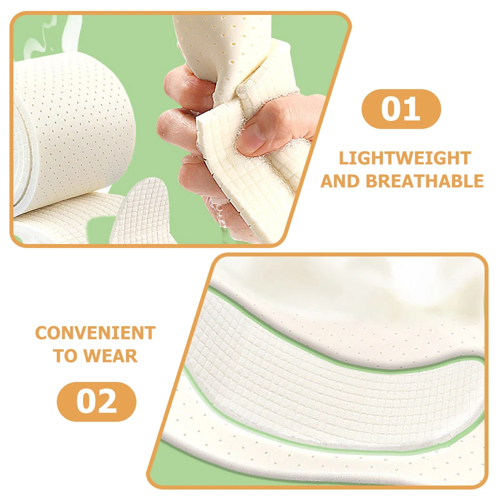 

2pcs Latex Insoles Cuttable Strips for Sneakers Mens Womens Shoe Pads Towel Beige Gray Breathable Shock Absorption Running