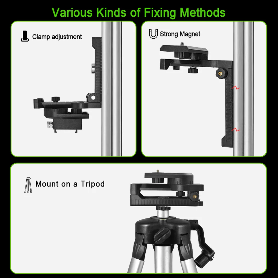 360° Magnetic Wall Mounted Laser Level Bracket Hanger Horizontal Instrument Hanging Holder Stand For 1/4\