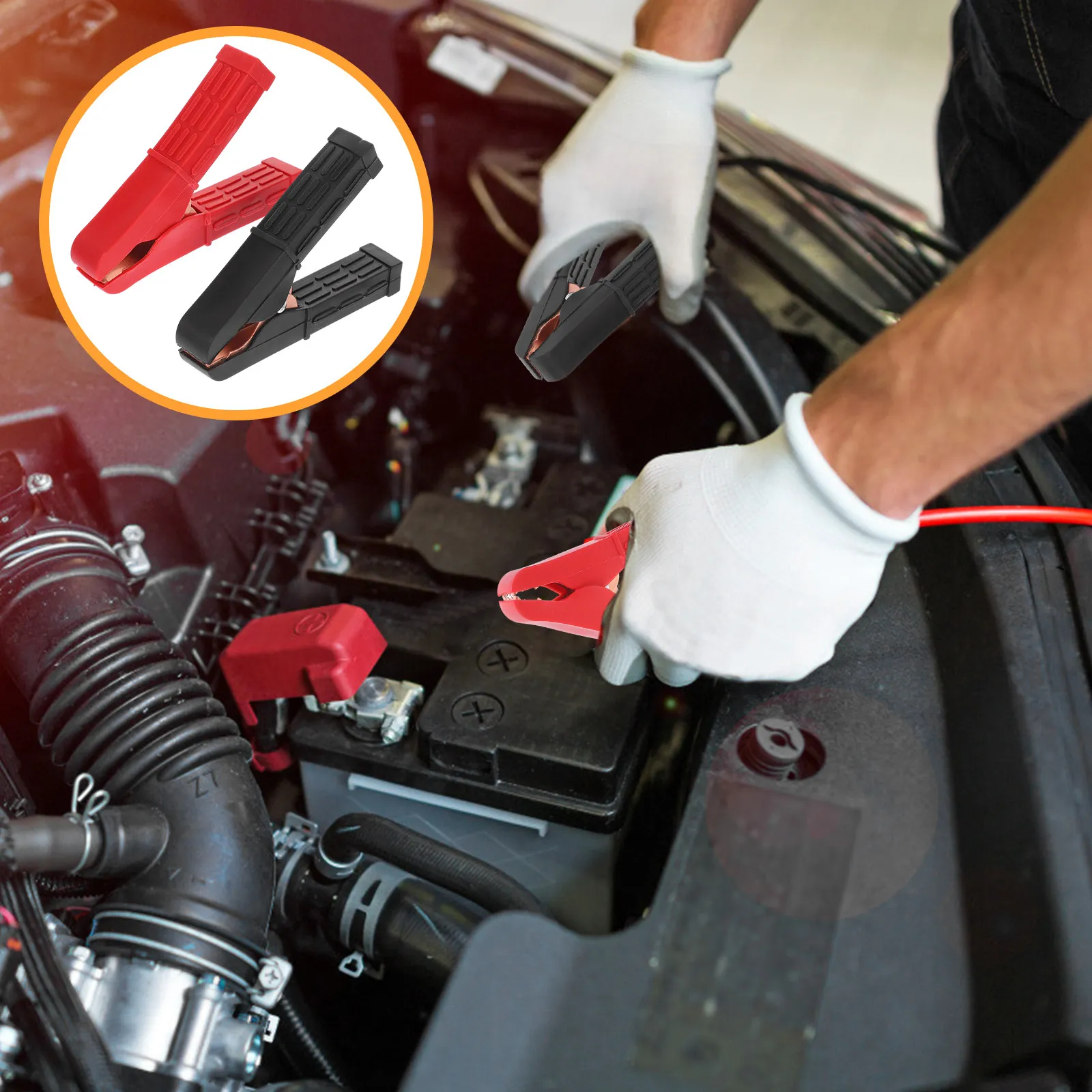 

2 шт. Зажимы для зарядки, сверхмощные, с медным покрытием, для пусковых кабелей автомобиля, грузовика, лодки, надежная передача тока