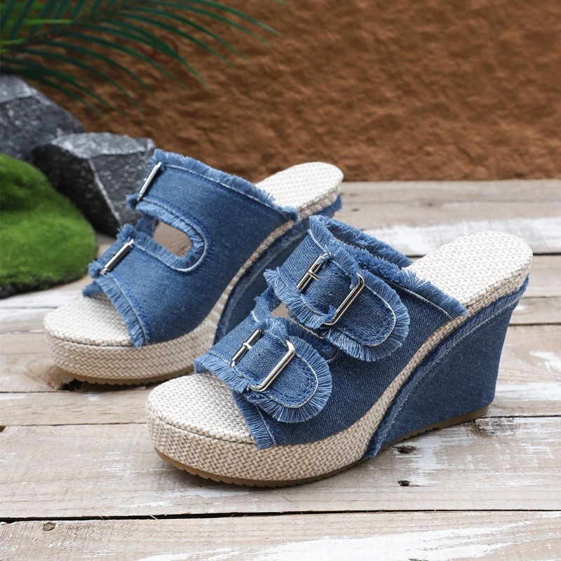 

Новые модные женские сандалии на платформе с круглым носком, удобные, больших размеров (35-43), лето 2026